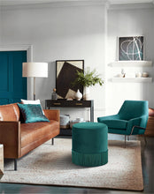 Load image into Gallery viewer, Teddy Green Velvet Ottoman/Stool