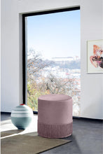 Load image into Gallery viewer, Teddy Pink Velvet Ottoman/Stool