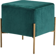 Load image into Gallery viewer, Isla Green Velvet Ottoman/Stool