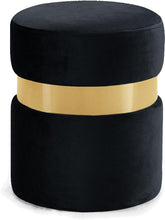 Load image into Gallery viewer, Hailey Black Velvet Ottoman/Stool