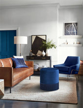 Load image into Gallery viewer, Teddy Navy Velvet Ottoman/Stool