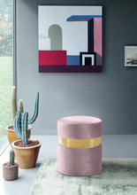 Load image into Gallery viewer, Hailey Pink Velvet Ottoman/Stool