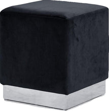 Load image into Gallery viewer, Jax Black Velvet Ottoman/Stool