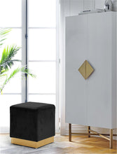 Load image into Gallery viewer, Jax Black Velvet Ottoman/Stool