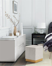 Load image into Gallery viewer, Jax Cream Velvet Ottoman/Stool