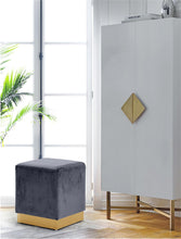 Load image into Gallery viewer, Jax Grey Velvet Ottoman/Stool