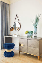 Load image into Gallery viewer, Vino Navy Velvet Ottoman/Stool