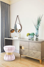 Load image into Gallery viewer, Vino Pink Velvet Ottoman/Stool