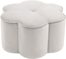 Load image into Gallery viewer, Daisy Cream Velvet Ottoman