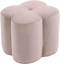 Load image into Gallery viewer, Clover Pink Velvet Ottoman