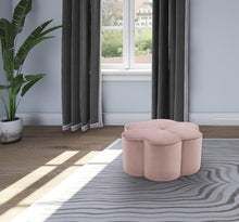 Load image into Gallery viewer, Daisy Pink Velvet Ottoman