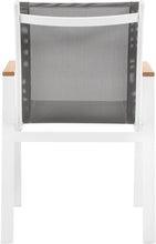 Load image into Gallery viewer, Nizuc Grey Mesh Waterproof Fabric Outdoor Patio Aluminum Mesh Dining Arm Chair