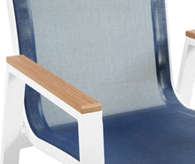 Load image into Gallery viewer, Nizuc Navy Mesh Waterproof Fabric Outdoor Patio Aluminum Mesh Dining Arm Chair