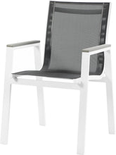 Load image into Gallery viewer, Nizuc Black Mesh Waterproof Fabric Outdoor Patio Aluminum Mesh Dining Arm Chair