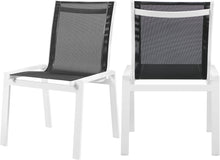 Load image into Gallery viewer, Nizuc Black Mesh Waterproof Fabric Outdoor Patio Aluminum Mesh Dining Chair