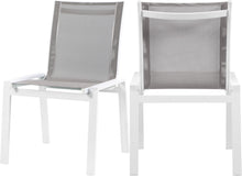 Load image into Gallery viewer, Nizuc Grey Mesh Waterproof Fabric Outdoor Patio Aluminum Mesh Dining Chair