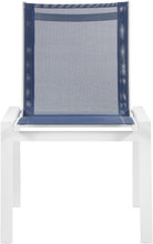 Load image into Gallery viewer, Nizuc Navy Mesh Waterproof Fabric Outdoor Patio Aluminum Mesh Dining Chair