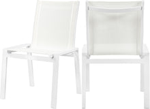 Load image into Gallery viewer, Nizuc White Mesh Waterproof Fabric Outdoor Patio Aluminum Mesh Dining Chair