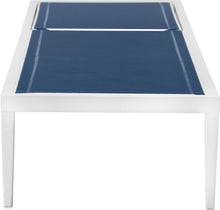 Load image into Gallery viewer, Nizuc Navy Mesh Waterproof Fabric Outdoor Patio Aluminum Mesh Chaise Lounge Chair