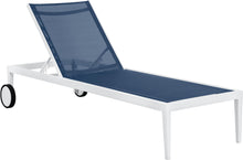 Load image into Gallery viewer, Nizuc Navy Mesh Waterproof Fabric Outdoor Patio Aluminum Mesh Chaise Lounge Chair