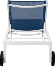 Load image into Gallery viewer, Nizuc Navy Mesh Waterproof Fabric Outdoor Patio Aluminum Mesh Chaise Lounge Chair