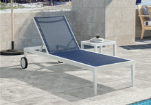 Load image into Gallery viewer, Nizuc Navy Mesh Waterproof Fabric Outdoor Patio Aluminum Mesh Chaise Lounge Chair