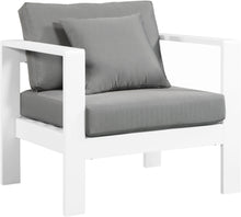 Load image into Gallery viewer, Nizuc Grey Waterproof Fabric Outdoor Patio Aluminum Arm Chair