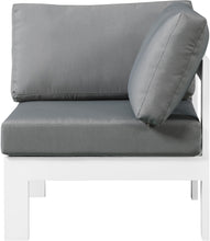 Load image into Gallery viewer, Nizuc Grey Waterproof Fabric Outdoor Patio Aluminum Corner Chair