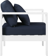 Load image into Gallery viewer, Nizuc Navy Waterproof Fabric Outdoor Patio Aluminum Arm Chair