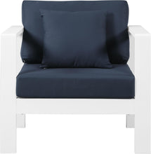 Load image into Gallery viewer, Nizuc Navy Waterproof Fabric Outdoor Patio Aluminum Arm Chair