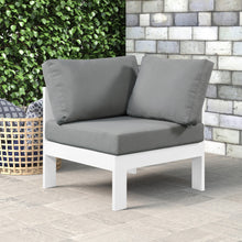 Load image into Gallery viewer, Nizuc Grey Waterproof Fabric Outdoor Patio Aluminum Corner Chair