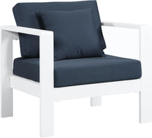Load image into Gallery viewer, Nizuc Navy Waterproof Fabric Outdoor Patio Aluminum Arm Chair