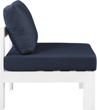 Load image into Gallery viewer, Nizuc Navy Waterproof Fabric Outdoor Patio Aluminum Armless Chair