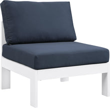 Load image into Gallery viewer, Nizuc Navy Waterproof Fabric Outdoor Patio Aluminum Armless Chair