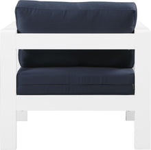 Load image into Gallery viewer, Nizuc Navy Waterproof Fabric Outdoor Patio Aluminum Arm Chair