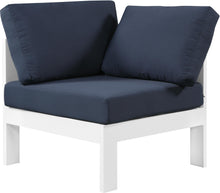 Load image into Gallery viewer, Nizuc Navy Waterproof Fabric Outdoor Patio Aluminum Corner Chair
