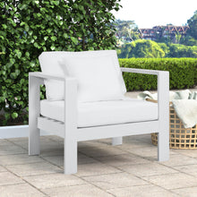 Load image into Gallery viewer, Nizuc White Waterproof Fabric Outdoor Patio Aluminum Arm Chair