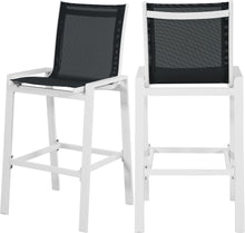 Load image into Gallery viewer, Nizuc Black Mesh Waterproof Fabric Outdoor Patio Aluminum Mesh Barstool