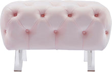 Load image into Gallery viewer, Crescent Pink Velvet Ottoman