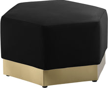 Load image into Gallery viewer, Marquis Black Velvet Ottoman