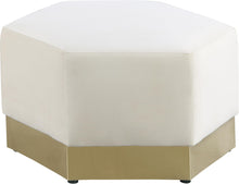 Load image into Gallery viewer, Marquis Cream Velvet Ottoman