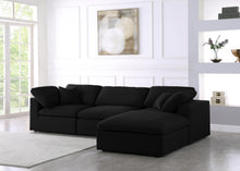 Load image into Gallery viewer, Serene Black Linen Fabric Deluxe Cloud Modular Sectional