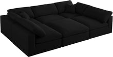 Load image into Gallery viewer, Serene Black Linen Fabric Deluxe Cloud Modular Sectional