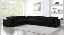 Load image into Gallery viewer, Serene Black Linen Fabric Deluxe Cloud Modular Sectional