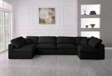 Load image into Gallery viewer, Serene Black Linen Fabric Deluxe Cloud Modular Sectional