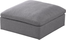Load image into Gallery viewer, Serene Grey Linen Fabric Deluxe Cloud Ottoman