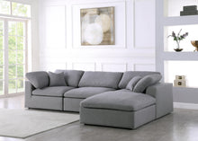 Load image into Gallery viewer, Serene Grey Linen Fabric Deluxe Cloud Modular Sectional