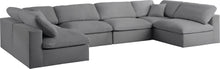 Load image into Gallery viewer, Serene Grey Linen Fabric Deluxe Cloud Modular Sectional