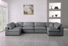 Load image into Gallery viewer, Serene Grey Linen Fabric Deluxe Cloud Modular Sectional