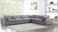 Load image into Gallery viewer, Serene Grey Linen Fabric Deluxe Cloud Modular Sectional